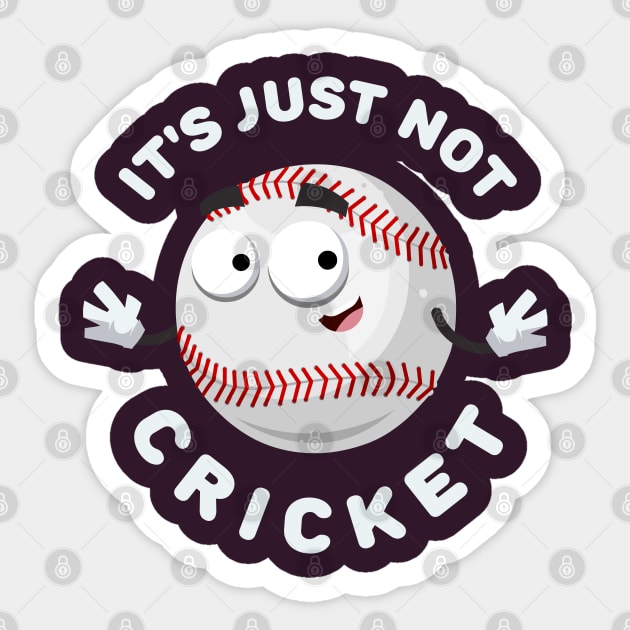 baseball ball mascot smiling It's Just Not Cricket Sticker by VizRad